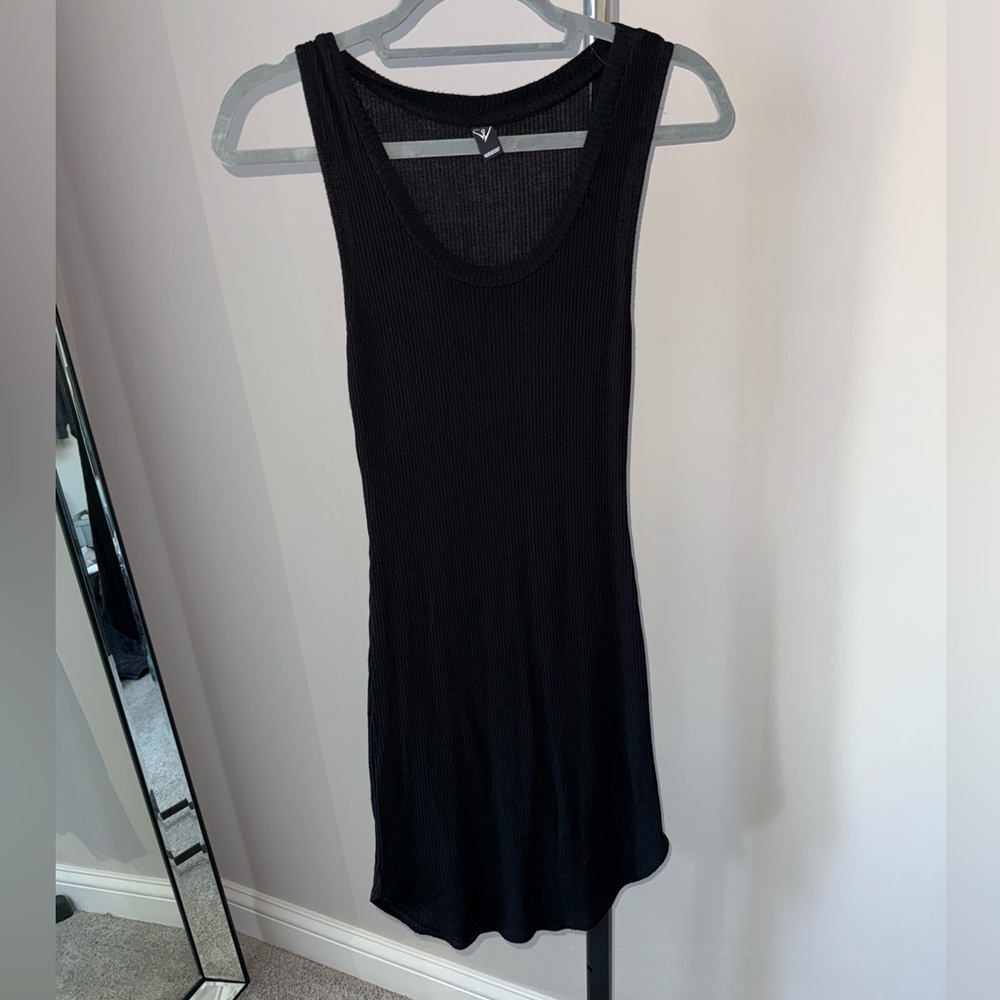 Black Ribbed Tank Dress